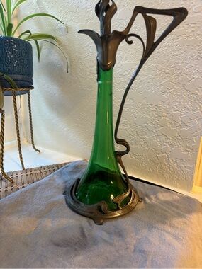 WMF Art Nouveau Claret Jug Green